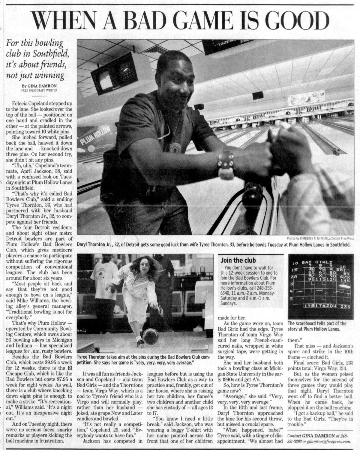 Plum Hollow Lanes - May 2006 Article (newer photo)